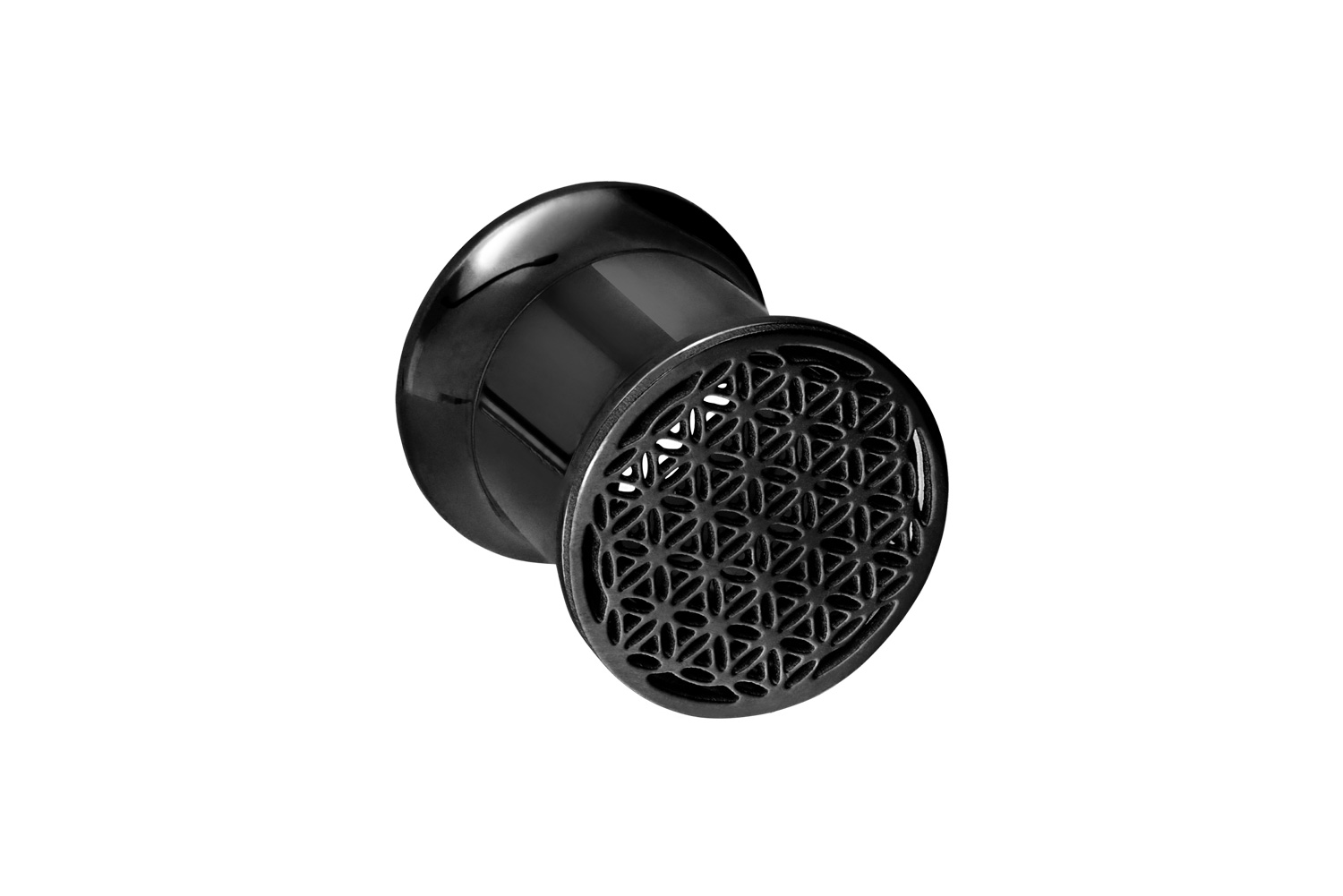 Chirurgenstahl Double Flared Tunnel BLUME DES LEBENS von Piercingline